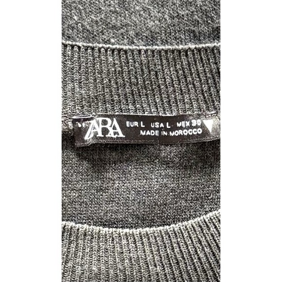 ZARA Women's Dress Size L Gray Short Sleeve Shift Dress Minimalist Casual - Picture 5 of 7